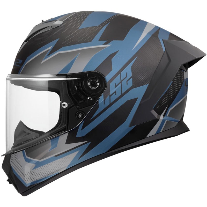 LS2 FF820 Rapid III Xtrem motoristična čelada z integriranim obrazom, mat črno-modro-bencin