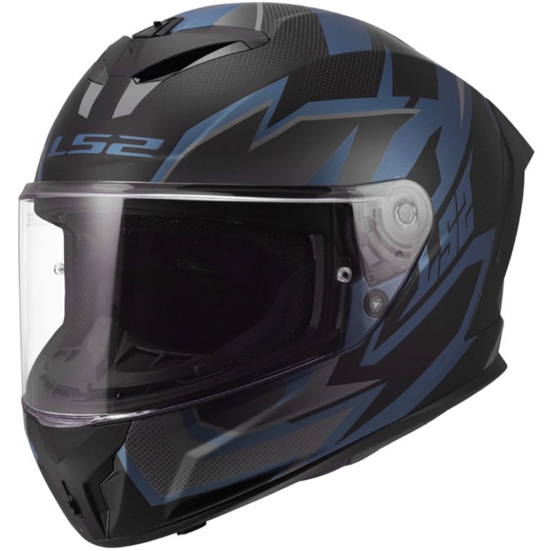 LS2 FF820 Rapid III Xtrem motoristična čelada z integriranim obrazom, mat črno-modro-bencin
