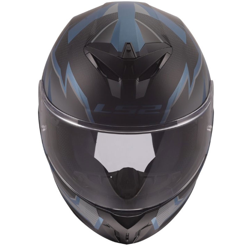 LS2 FF820 Rapid III Xtrem motoristična čelada z integriranim obrazom, mat črno-modro-bencin