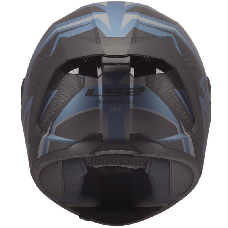 LS2 FF820 Rapid III Xtrem motoristična čelada z integriranim obrazom, mat črno-modro-bencin