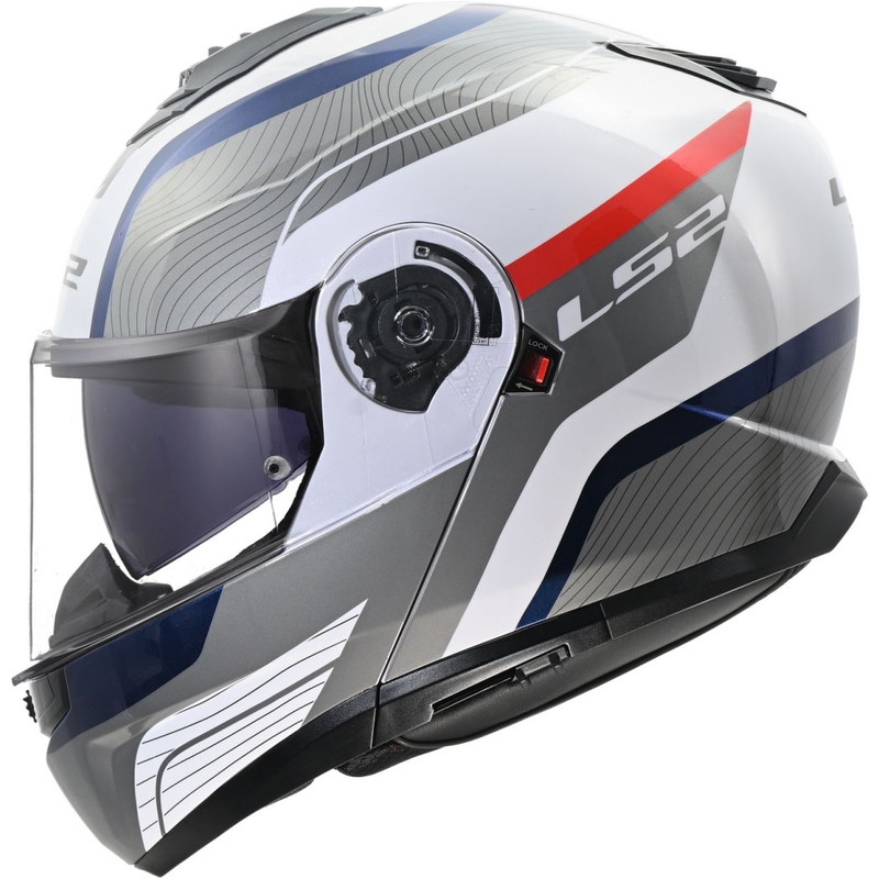 Preklopna čelada LS2 FF908 Strobe II Monza sijajna belo-modro-rdeča