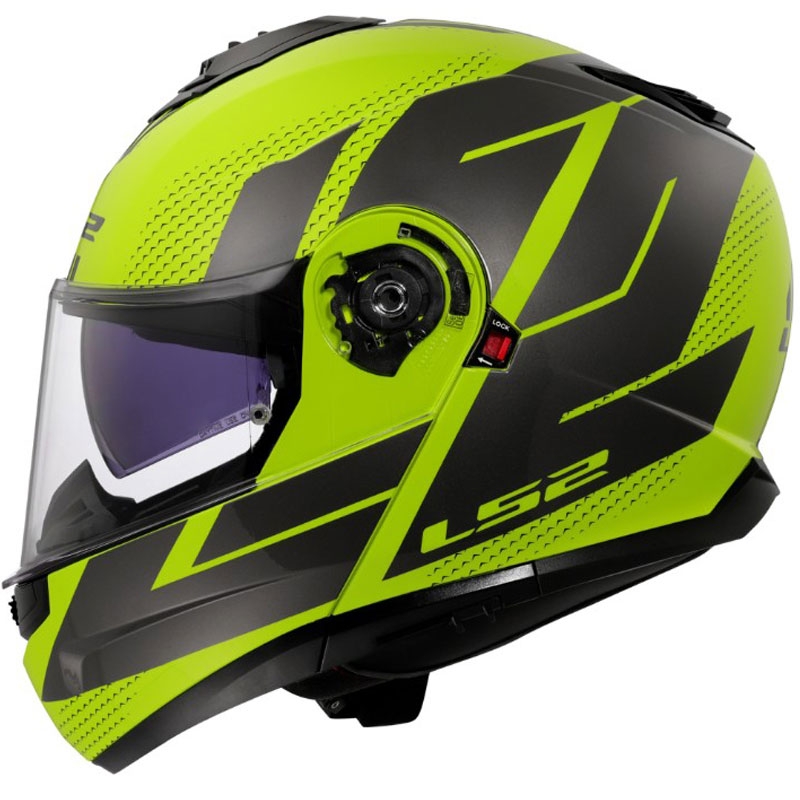 Preklopna čelada LS2 FF908 Strobe II Code svetleča fluo rumeno-črna