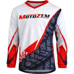 Otroški motokros dres MotoZem Ground MX belo-črno-rdeč