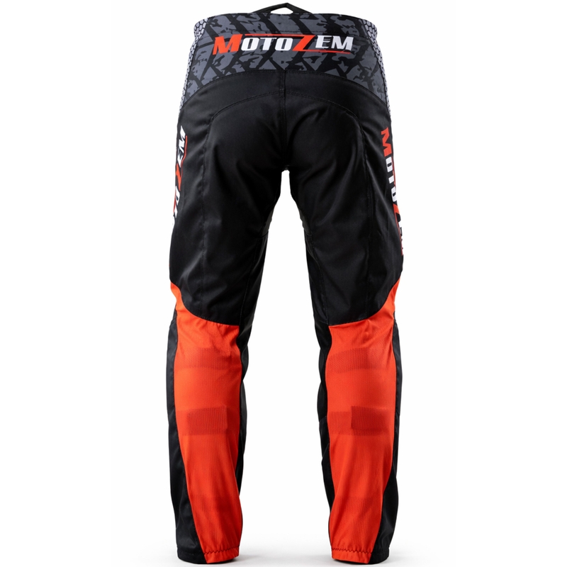 MotoZem Ground MX motokros hlače črno-belo-rdeče