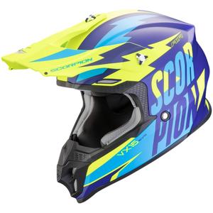 Motokros čelada Scorpion VX-16 EVO AIR Slanter mat modra-fluo rumena razprodaja