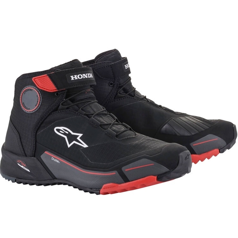 Motoristični škornji Alpinestars CR-X Drystar Honda Collection črno-rdeče-sivi