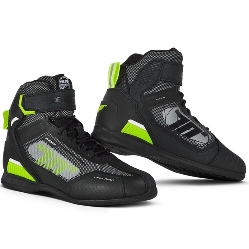 Motoristični škornji SEVENTY DEGREES SD-BR2 Veloce črno-fluo rumeni