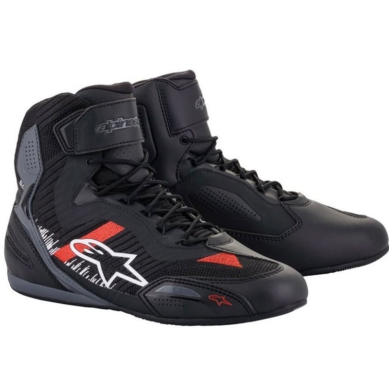 Motoristični škornji Alpinestars Faster 3 Rideknit črno-sivo-rdeči