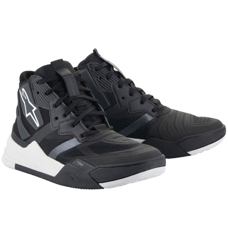 Črno-beli motoristični škornji Alpinestars Speedflight