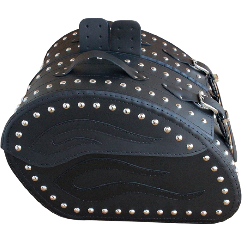 Usnjene motoristične torbe z zakovicami RSA S263B črne barve