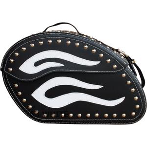 Usnjene motoristične torbe z zakovicami RSA S263B črno-bele