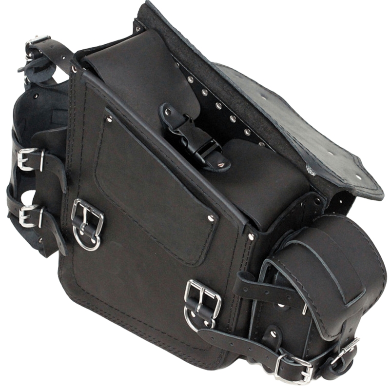 Usnjena motoristična torba RSA S49 HD Softail črne barve