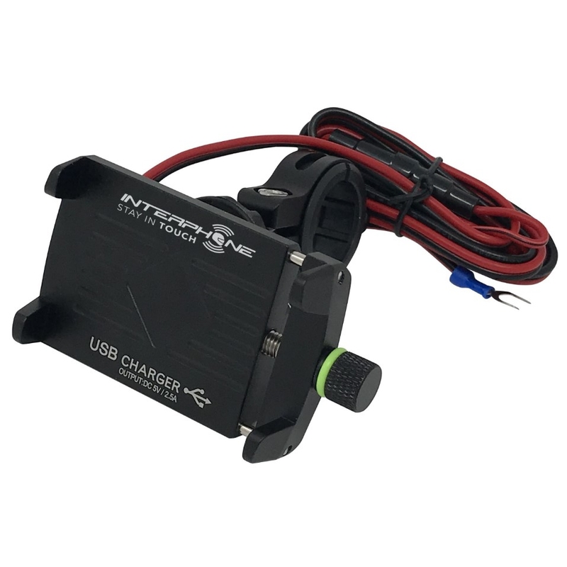 Univerzalno držalo Interphone CRAB Evo Alu s polnilnikom