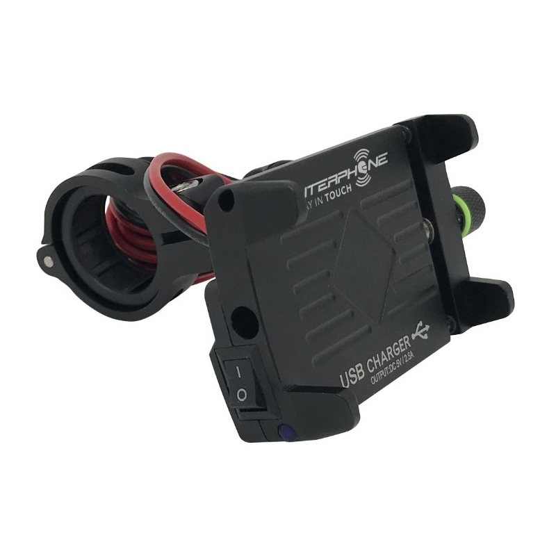 Univerzalno držalo Interphone CRAB Evo Alu s polnilnikom