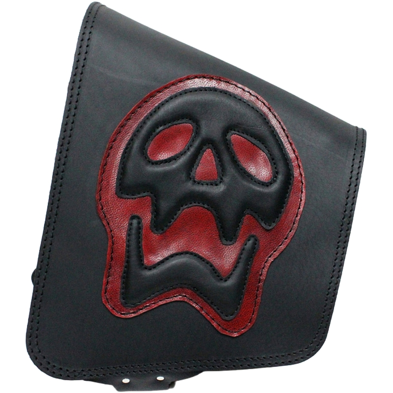 Usnjena motoristična torba RSA S493 Skull HD Softail črno-rdeča