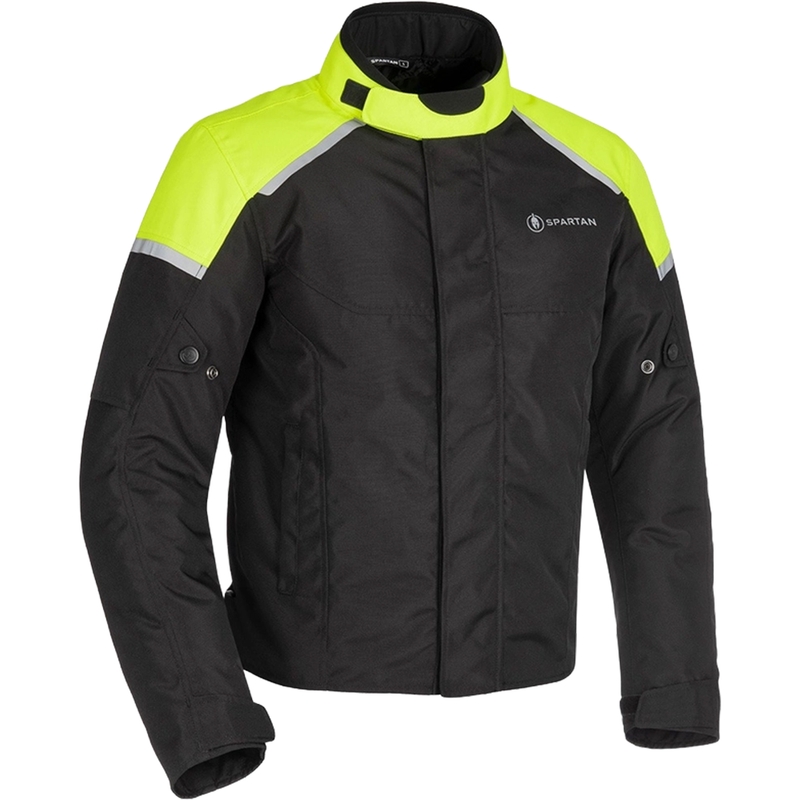 Motoristična jakna Oxford Spartan Short WP črno-fluo rumena