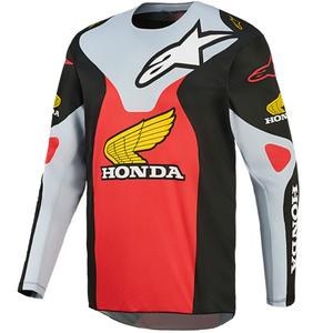 Motokros dres Alpinestars Racer Veil Honda črno-sivo-rdeče-rumen