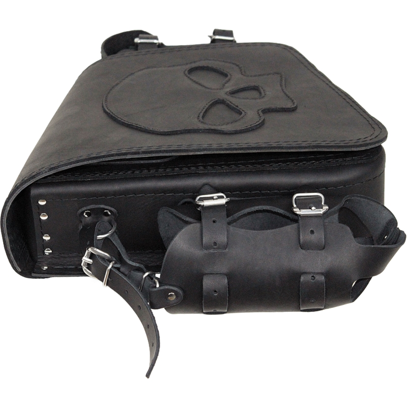 Usnjena motoristična torba RSA S494 Skull HD Softail črna