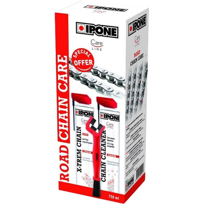 Komplet za čiščenje in mazanje verige Ipone Road Chain Care