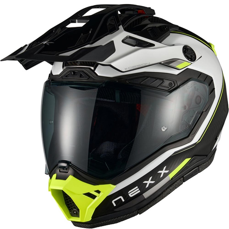 Enduro motoristična čelada Nexx X.Rally Raid belo-fluo rumena