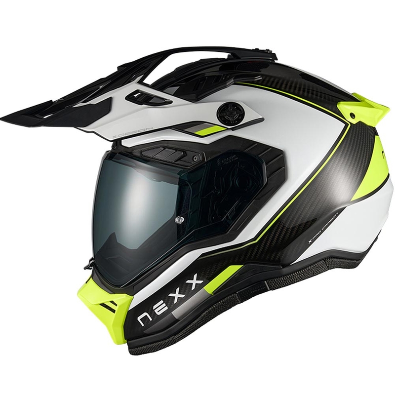 Enduro motoristična čelada Nexx X.Rally Raid belo-fluo rumena