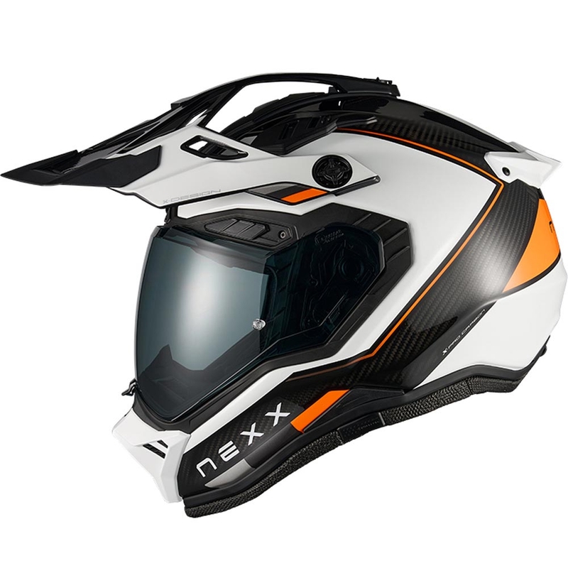 Enduro motoristična čelada Nexx X.Rally Raid belo-oranžna