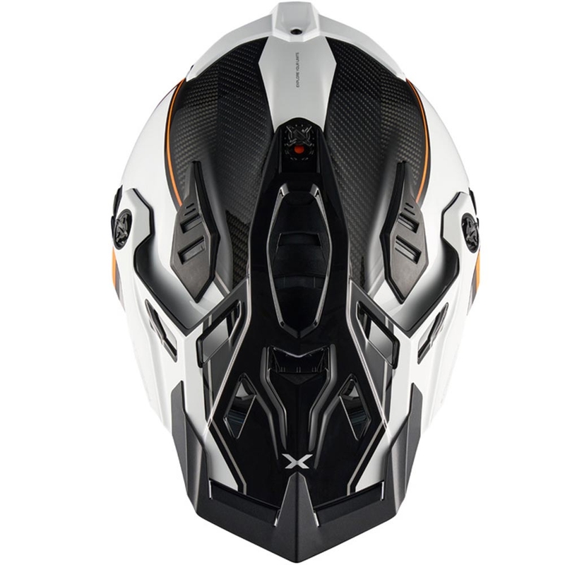 Enduro motoristična čelada Nexx X.Rally Raid belo-oranžna