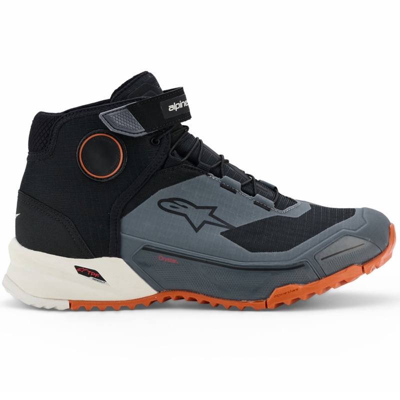 Moto škornji Alpinestars CR-X Drystar črno-temno sivo-oranžni