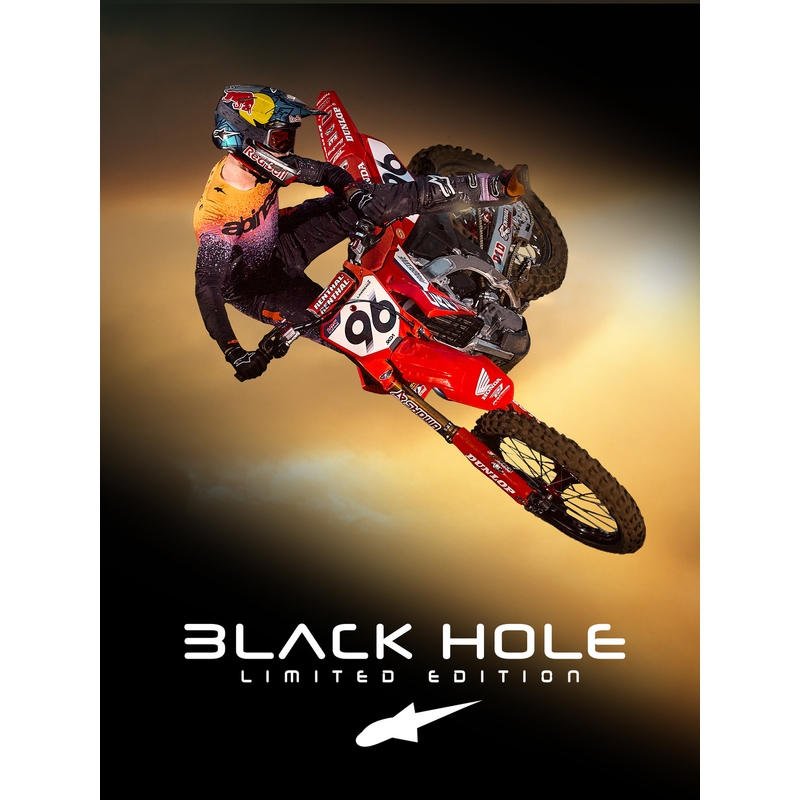 Motokros dres Alpinestars Supertech Black Hole omejene izdaje, črne barve