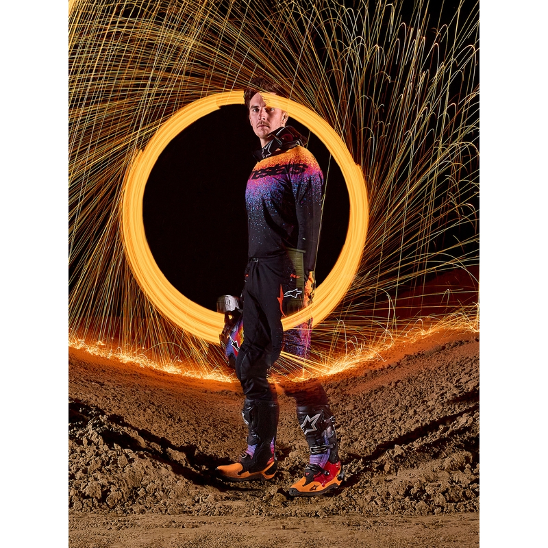 Motokros hlače Alpinestars Supertech Limited Edition Black Hole - črne