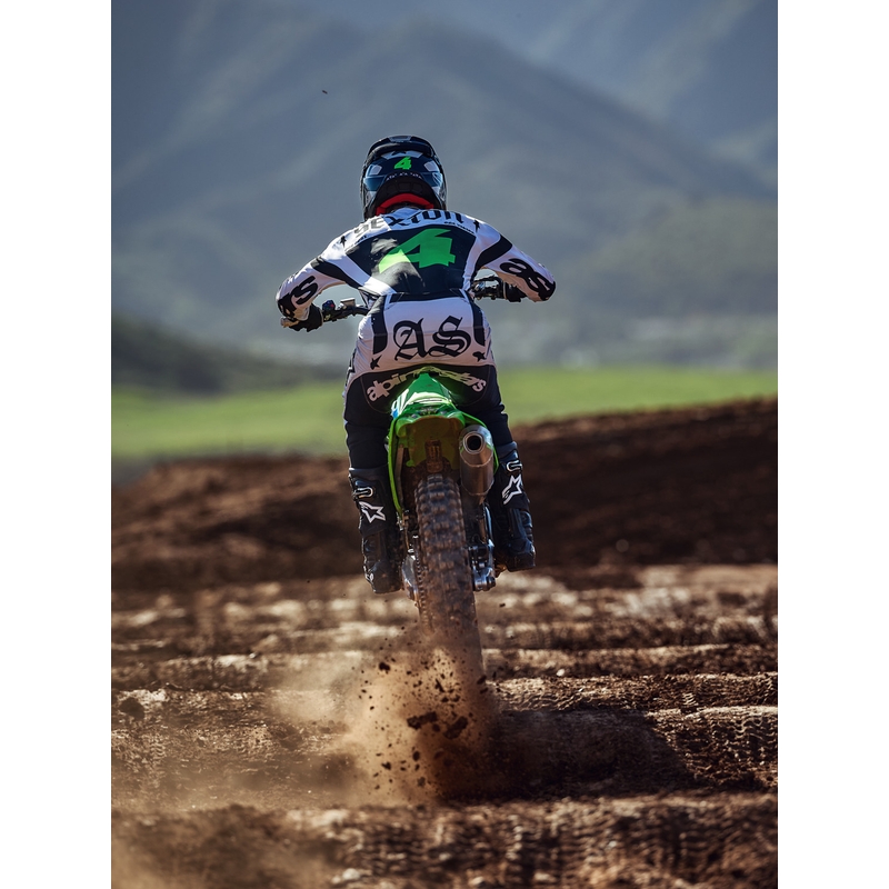 Motokros dres Alpinestars Techstar omejene izdaje Wolf Dust peščeno črne barve