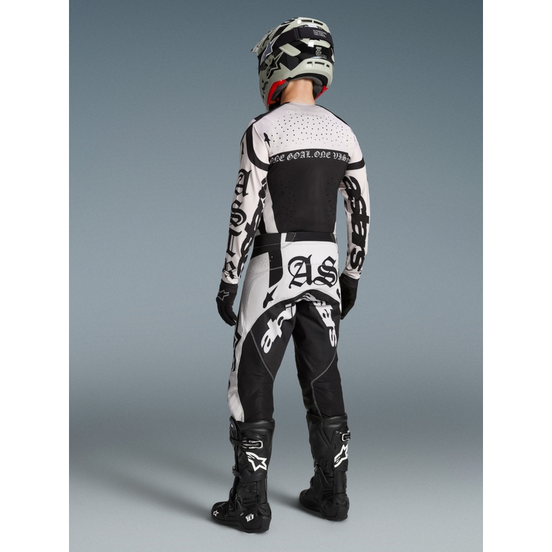 Motokros dres Alpinestars Techstar omejene izdaje Wolf Dust peščeno črne barve