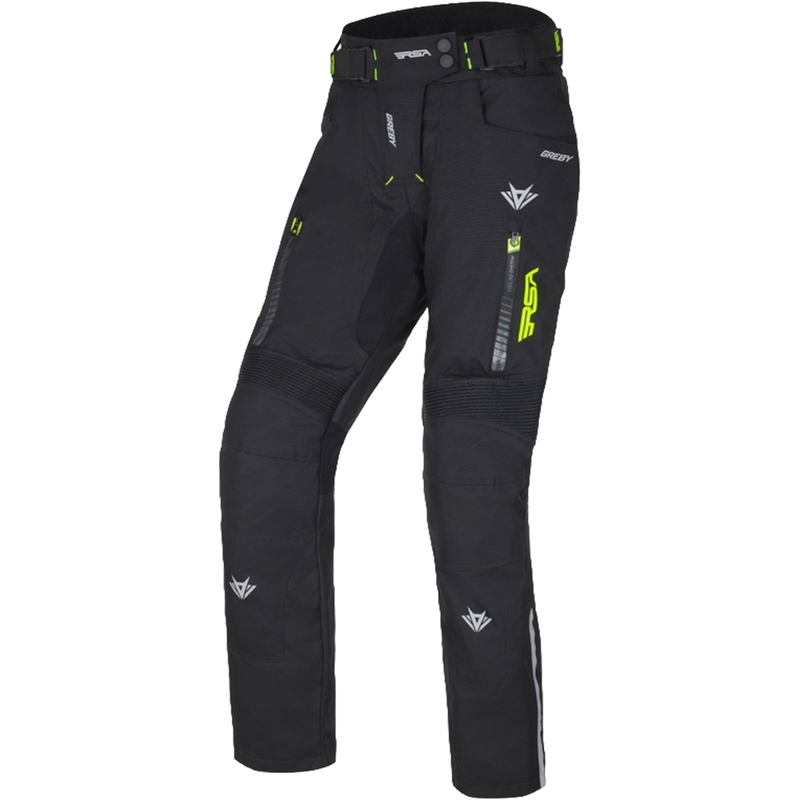 Ženske motoristične hlače RSA Greby 2 black-fluo yellow