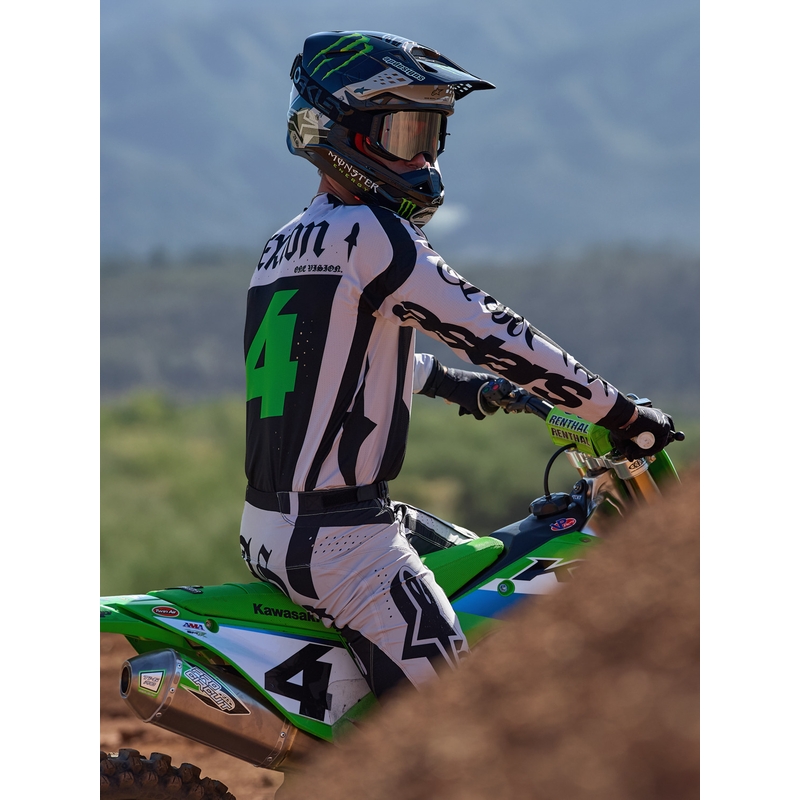 Motokros hlače Alpinestars Techstar Wolf Dust Limited Edition, peščeno črne