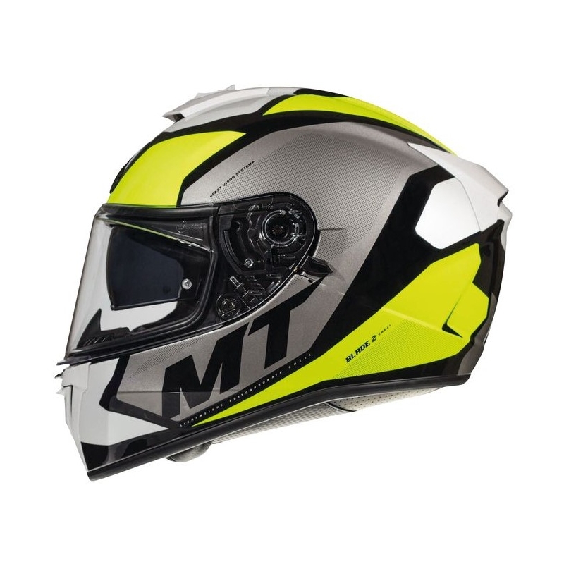 MT Blade 2 SV Trick integralna motoristična čelada bela-siva-fluo rumena razprodaja