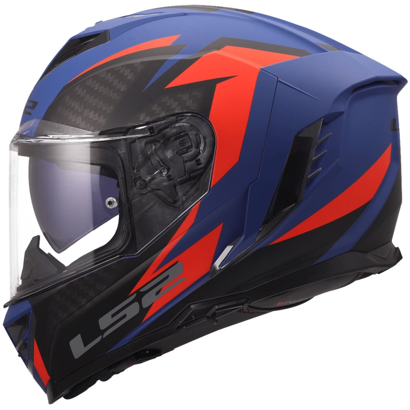 Celoobrazna motoristična čelada LS2 FF818 Storm III Dynamo modro-rdeča