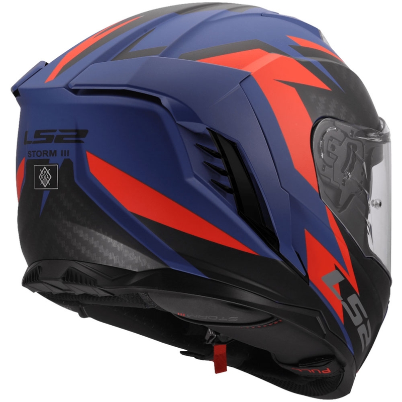 Celoobrazna motoristična čelada LS2 FF818 Storm III Dynamo modro-rdeča
