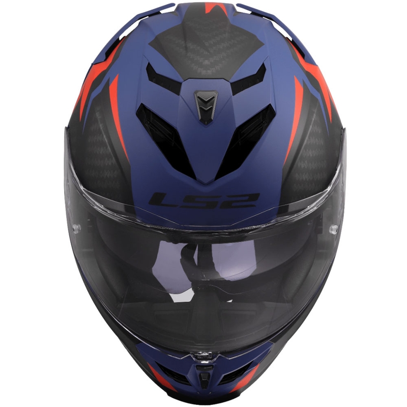 Celoobrazna motoristična čelada LS2 FF818 Storm III Dynamo modro-rdeča
