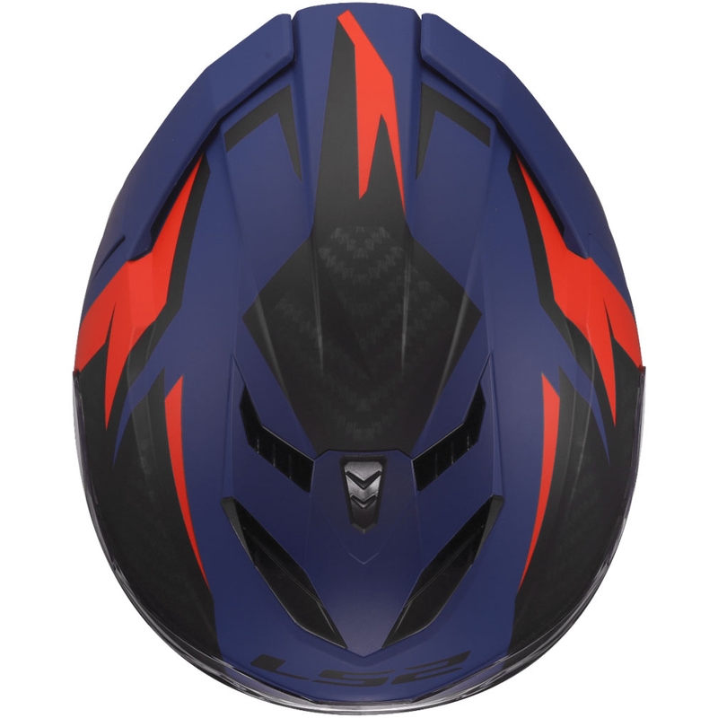 Celoobrazna motoristična čelada LS2 FF818 Storm III Dynamo modro-rdeča