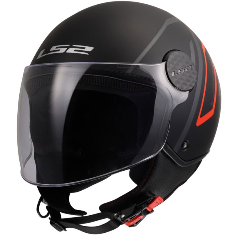 Odprta motoristična čelada LS2 OF558 Sphere Lux II Minimum črno-rdeča