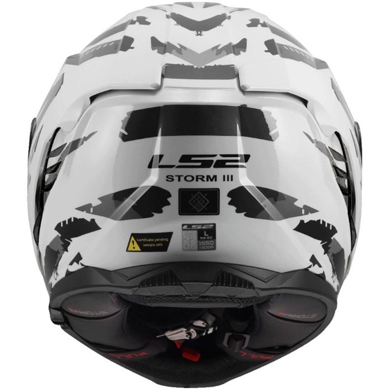 Celoobrazna motoristična čelada LS2 FF818 Storm III Kaos belo-siva