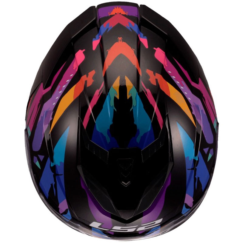 LS2 FF818 Storm III Kaos motoristična čelada z integriranim obrazom črno-vijolično-modra