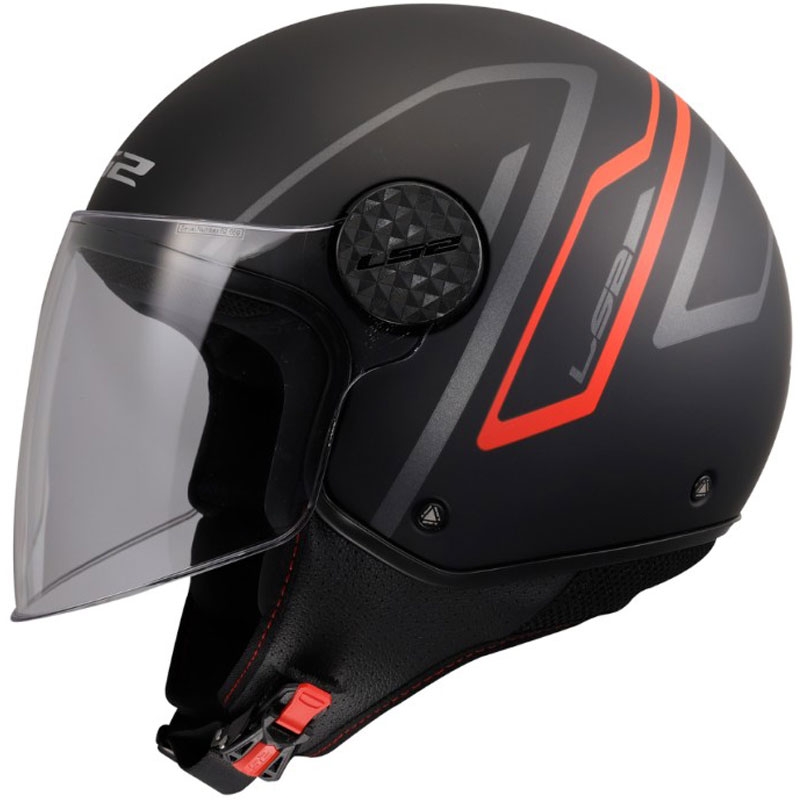 Odprta motoristična čelada LS2 OF558 Sphere Lux II Minimum črno-rdeča