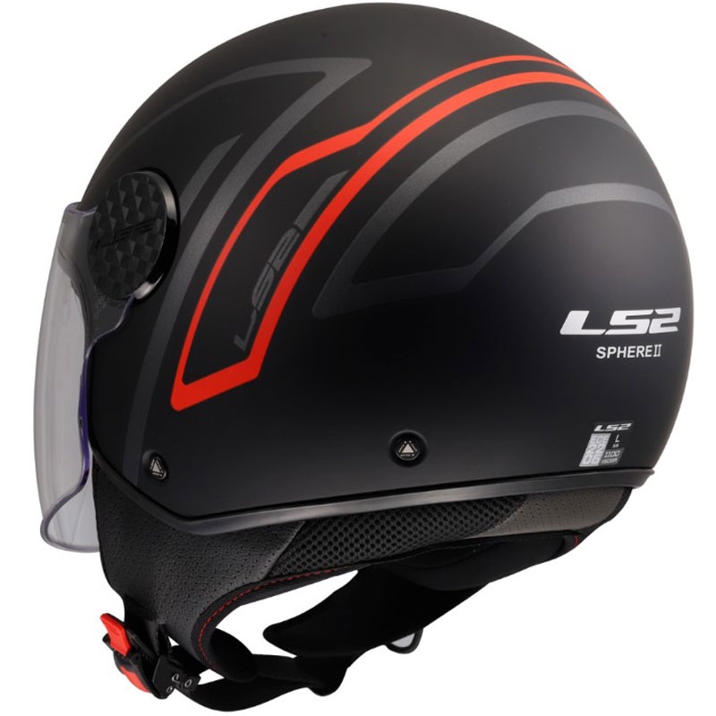 Odprta motoristična čelada LS2 OF558 Sphere Lux II Minimum črno-rdeča