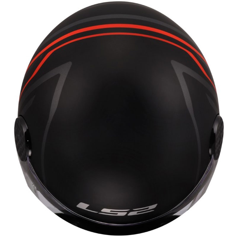Odprta motoristična čelada LS2 OF558 Sphere Lux II Minimum črno-rdeča