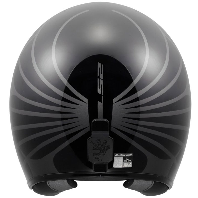 Odprta motoristična čelada LS2 OF601 Bob II Cosmic sijajna črno-siva