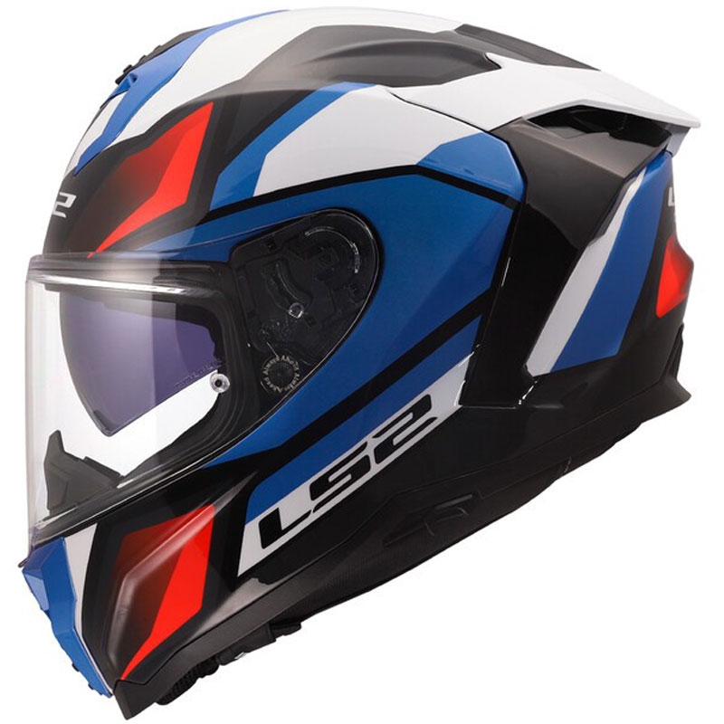 Celoobrazna motoristična čelada LS2 FF817 Challenger II Viper sijajna belo-modro-rdeča