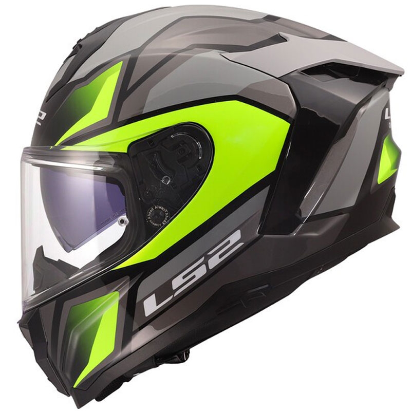 Celoobrazna motoristična čelada LS2 FF817 Challenger II Viper, sijajna sivo-rumena