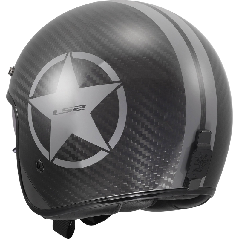 Odprta motoristična čelada LS2 OF601 Bob II Carbon Star sijajno siva