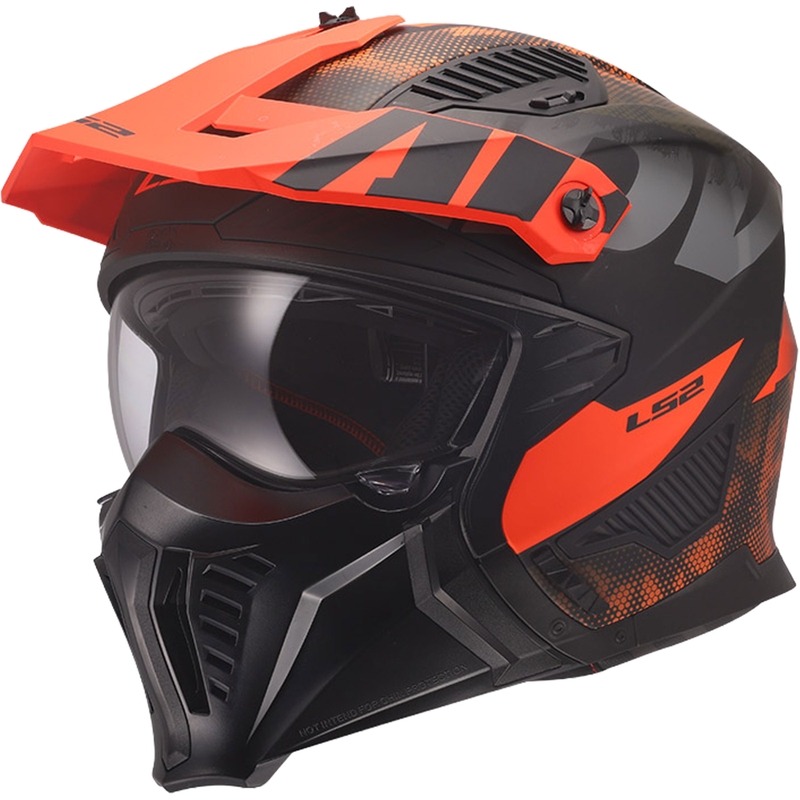 Čelada za trial motocikle LS2 OF606 Drifter Gas mat sivo-oranžna